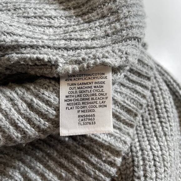 LEITH Women's Turtleneck Chunky Knit Sweater Gray Size Medium Minimalist Neutral - Picture 8 of 8